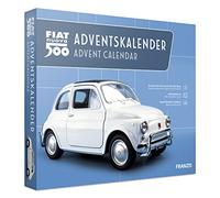 Franzis 67168 Fiat 500 Advent Calendar, Metal Model Kit in Scale 1:38, Includes Sound Module and 52-Page Accompaniment Book