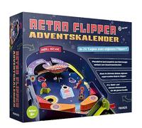FRANZIS 67210 Retro Flipper Advent Calendar, in 24 Days to Own Fully Functional Pinball Machine, Plastic-Free, for Children from 8 Years