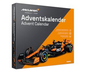 FRANZIS 67391 McLaren Racing Advent Calendar 2025 Model Kit in Scale 1:43 Includes Sound Module and 52 Page Accompaniment Book