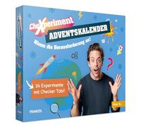 FRANZIS CheXperiment 67220 Advent Calendar, 24 Fun and Amazing Experiments with Checker Tobi, for Children from 8 Years