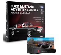 FRANZIS Ford Mustang 67965 Advent Calendar Fastback, Model Kit in Scale 1:43, Includes Sound Module and 52-Page Accompaniment Book