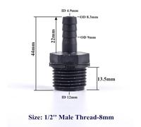 FRAOMHFW 1/2'' ~1'' UPVC Pagoda Male Thread Connector, Garden Irrigation Accessories Water Pipe Hose Joint Aquarium Fish Tank Adapter(1l2 Inch-8mm,5 piece)
