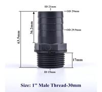 FRAOMHFW 1/2'' ~1'' UPVC Pagoda Male Thread Connector, Garden Irrigation Accessories Water Pipe Hose Joint Aquarium Fish Tank Adapter(1 Inch-30mm,1 piece)