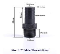 FRAOMHFW 1/2'' ~1'' UPVC Pagoda Male Thread Connector, Garden Irrigation Accessories Water Pipe Hose Joint Aquarium Fish Tank Adapter(1l2 Inch-16mm,1 piece)