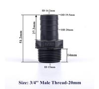 FRAOMHFW 1/2'' ~1'' UPVC Pagoda Male Thread Connector, Garden Irrigation Accessories Water Pipe Hose Joint Aquarium Fish Tank Adapter(3l4 Inch-20mm,1 piece)