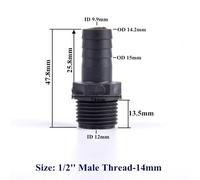 FRAOMHFW 1/2'' ~1'' UPVC Pagoda Male Thread Connector, Garden Irrigation Accessories Water Pipe Hose Joint Aquarium Fish Tank Adapter(1l2 Inch-14mm,5 piece)