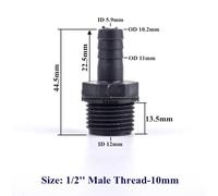FRAOMHFW 1/2'' ~1'' UPVC Pagoda Male Thread Connector, Garden Irrigation Accessories Water Pipe Hose Joint Aquarium Fish Tank Adapter(1l2 Inch-10mm,5 piece)