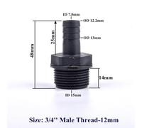 FRAOMHFW 1/2'' ~1'' UPVC Pagoda Male Thread Connector, Garden Irrigation Accessories Water Pipe Hose Joint Aquarium Fish Tank Adapter(3l4 Inch-12mm,1 piece)