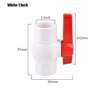 FRAOMHFW 1/2"~2" Female Thread PVC Ball Valve Aquarium Fish Tank Switch Ball Valve Garden Irrigation Fittings Water Supply Tube Connector(White-1 inch)