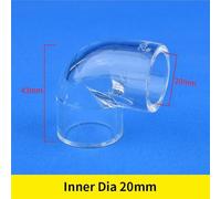 FRAOMHFW 16~50mm Acrylic 90° Elbow Transparent Tube Fittings Aquarium Water Pipe Connector Garden Irrigation Joint Fish Tank Accessories(Inner Dia 20mm)