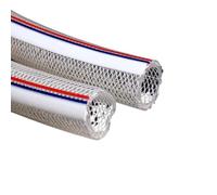 1m PVC Fibre Reinforced Hose Polyvinyl Chloride Snake Skin Pipe Transparent Plumbing Braided Mesh Water Tubes 1/2"3/4inch 4-50mm(ID 19 x OD 26mm,5 Meter)