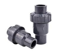 FRAOMHFW 20~50mm UPVC Ball Check Valve One Way Valve Industrial Water Treatment Non-return Valve Garden Irrigation Water Pipe Fittings(Inner Dia 40mm)