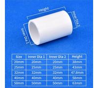 FRAOMHFW 2Pcs White PVC Straight Connector Garden Irrigation Water Supply Pipe Joint 1/2" ~1.5" Male/Female Thread To 20/25/32/40/50mm(Style D,20mm)