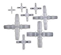 FRAOMHFW 5/20/50Pcs 2.4~15.8mm Plastic Cross Connector Aquarium Tank Air Pump Hose 4-Ways Joint Garden Irrigation Equal Dia 4-Ways Joint(14.2mm,5 Pieces)