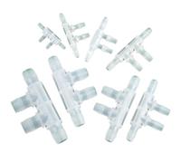 FRAOMHFW 5~50Pcs PP 4-Ways Hose Splitter Connector Aquarium Fish Tank Air Hose Distributor Equal Dia Side 4-Ways Water Pipe Pagoda Joint(3.2mm,50 Pieces)