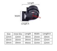 FRAOMHFW 5Pcs Black Pipe Connector DIY Shelf Tent Fixed Connector Fittings I.D 8/12/16/19mm ABS Plastic Tee Four Way Elbow Straight Joint(G-shaped Rope Hook,Black I.D 16mm)