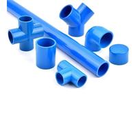 FRAOMHFW Blue 20/25/32/40/50mm PVC Connector Straight Tee Cross Joint 90° Elbow Water Pipe Adapter Aquarium Water Supply 4/5/6-Ways Joint(90 Degree Elbow,1Pc 50mm)