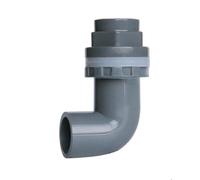 FRAOMHFW I.D20~50mm PVC Aquarium 90° Elbow Drainage Connector Fish Tank Overflow Joints Water Inlet Outlet Supply Pipe DIY Drain Fittings(Grey,ID 40mm)