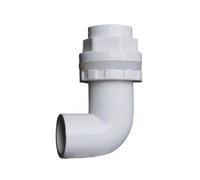 FRAOMHFW I.D20~50mm PVC Aquarium 90° Elbow Drainage Connector Fish Tank Overflow Joints Water Inlet Outlet Supply Pipe DIY Drain Fittings(White,ID 50mm)