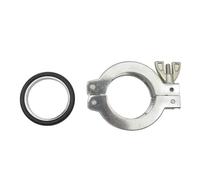 FRAOMHFW KF16, KF25, KF40, KF50 Aluminum KFVacuum Clamps, 304 Stainless Steel KF Vacuum Clamps, With Or Without Brackets+NBR/FKM O-rings(Black,KF50)