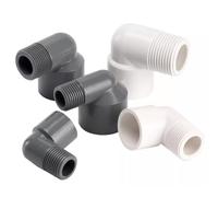 FRAOMHFW PVC 90° Connector 20 25 32mm To 1/2" 3/4" 1" Equal Reducer Coupling Male Thread Elbow Joint Aquarium Garden Irrigation Fittings(3I4Inch-32mm White,5Pcs)