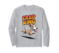 Frap King Cartoon Cool Breed Cute Comic Puppy Dog Whippet Long Sleeve T-Shirt