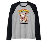 Frap King Cute Comic Cartoon Crossbreed Goldendoodle Raglan Baseball Tee
