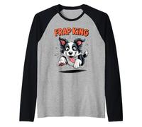 Frap King Cute Retro Fast Puppy Breed Border Collie Sheepdog Raglan Baseball Tee