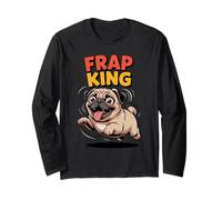 Frap King Cute Retro Fast Running Cartoon Puppy Dog Pug Long Sleeve T-Shirt