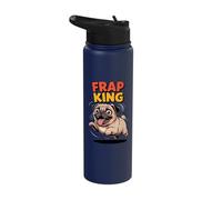 Frap King Cute Retro Fast Running Cartoon Puppy Dog Pug Stainless Steel Insulated Water Bottle