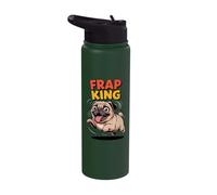 Frap King Cute Retro Fast Running Cartoon Puppy Dog Pug Stainless Steel Insulated Water Bottle