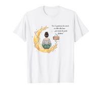 Frase Alla Luna Porta Fortuna Illustrazione Acquerello T-Shirt