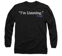Frasier Im Listening Mens Long Sleeve T Shirt, Black, Small