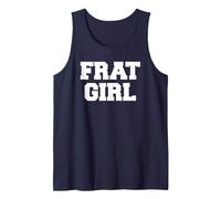Frat Girl Funny Fraternity Sarcastic Sorority Party Greek Tank Top, Men, Navy Blue, Medium