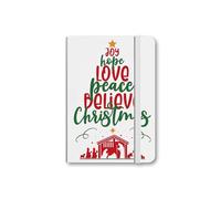 Fratelli Bonella - Pocket Notebook with Hard Cover and Elastic - Small Diary 160 Pages - Pocket Diary with Graphic Script of the Christmas Tree
