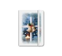 Fratelli Bonella - Pocket Notebook with Hard Cover and Elastic - Small Diary 160 Pages - Pocket Diary with Christmas Symbol