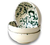 Fratelli Colì Ceramic Bowl with Splash Decorations Dew Green Set of 3 Bowls Ø9 cm Made in Italy by Typical Crafts Bowl for Soups First Salads