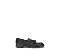 Fratelli Rossetti Men's Leather Loafers with Tassels and Block Heel - Black - 42.5 EU