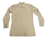 fratelliditalia Italian Military Army Shirt Cotton Long Sleeve Soldier Ordinance (16 1/2), beige, 22