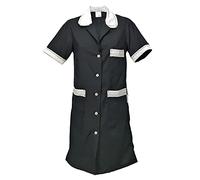 fratelliditalia.org Women's Maid Housemaid Cleaning Work Short Sleeve Apron, Black, UK 10
