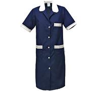fratelliditalia.org Women's Maid Housemaid Cleaning Work Short Sleeve Apron, blue, UK 18