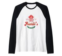 Fratelli's Italian Eatery Vintage Retro Foodie Print Raglan Baseball Tee