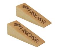 Frater Home Door Stopper (2 Pack) Beech Wood GoT Design Non-Slip Rubber Base