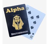 Fraternity Gift - Black and Gold Game Cards Keepsake for Brothers, Crossing Gifts, Founders Day, Greek Life, Initiation, Graduation, Decorations (Alpha-Brotherhood)