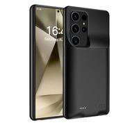 Fraternize 10000mAh Battery Case for Samsung Galaxy S24 Ultra 5G, Black Power Case with Built-in Charger, TPU & PU Material, Protects from Daily Wear and Tear, 4 LED Battery Indicators