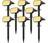 Fratink Solar spot Lights Garden Light 8 pcs Warm