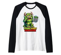 Fraud's Worst Nightmare Monster Accountant Raglan Baseball Tee