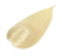 Frauen Haare 10-14" Human Hair Topper, Brazilian Remy Straght Hair Piece with Bangs 12×13cm Soft Breathable Lace Base Hair Topper for women with Thinning Hair Hairs Extensions(Blonde,14 inches)