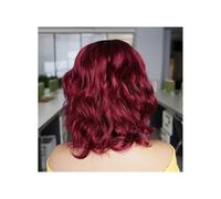 Frauen Haare 100% Human Hair Wig Full Wig Body Wave Romance Curl Short Loose Wave Style Ombre Burgundy Black Root Remy Hair Bobbi Hairs Extensions