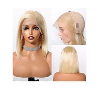 Frauen Haare 10inch Human Hairs Lace Wig for Women Short Straight Lace Front Bob Wigs Remy Hair for Cosplay Party Hairs Extensions(Blonde)